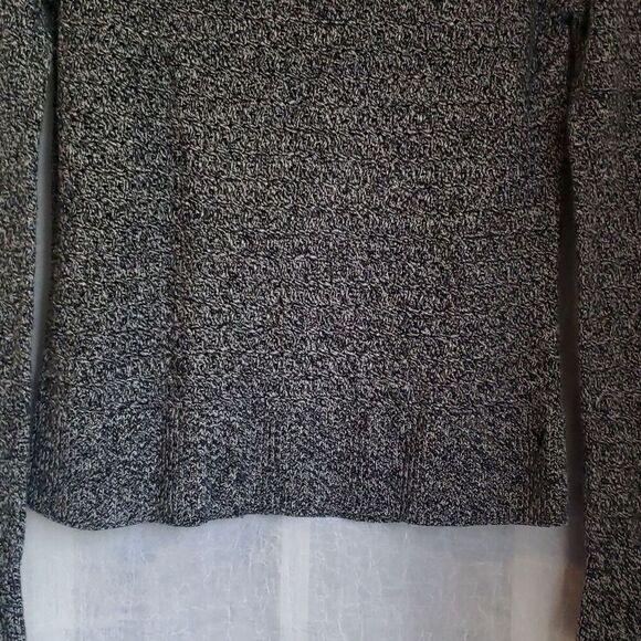 American Eagle Women's Sweater Size S Black Gray Cotton Wool Blend Zip Up Back - Picture 4 of 10